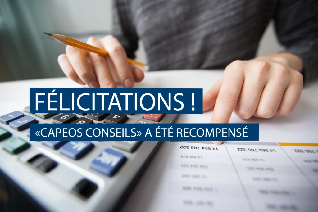 Félicitations à CAPEOS CONSEILS pour sa récompense dans le classement Le Point, mise en évidence par une image symbolisant le succès comptable et financier