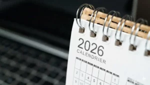 Calendrier 2026 pour le nombre de jours travaillés en 2026