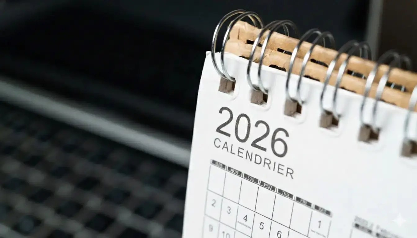 Calendrier 2026 pour le nombre de jours travaillés en 2026